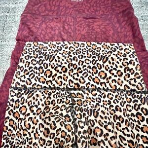 Fleo Burgundy Leopard Leggings